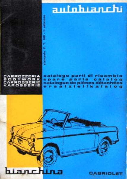 Autobianchi Bianchina Convertible 1961 Spare Part List (6756)
